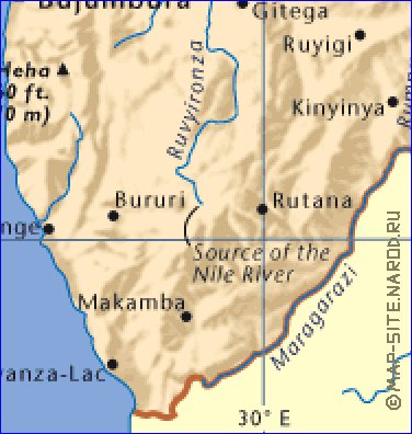 mapa de Burundi em ingles