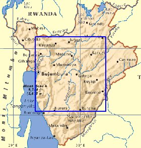 carte de Burundi en anglais