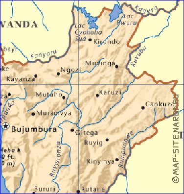 mapa de Burundi em ingles