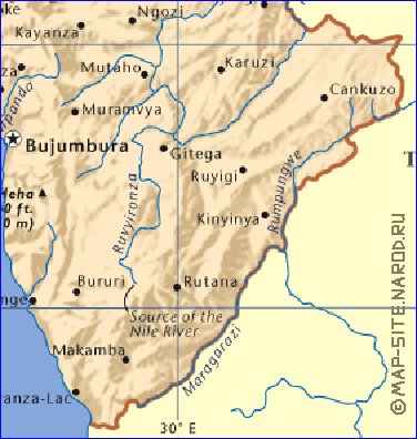 mapa de Burundi em ingles