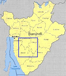 mapa de Burundi