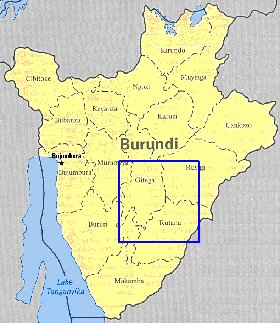 mapa de Burundi