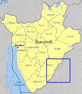 mapa de Burundi