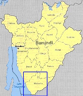 mapa de Burundi