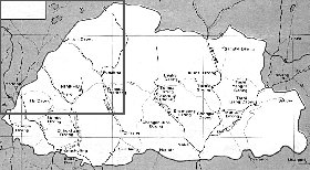 carte de Bhoutan en anglais