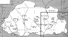 mapa de Butao em ingles