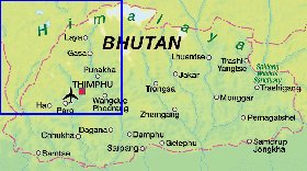 carte de Bhoutan en allemand